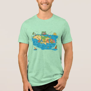 Jamaika-Inselkarte Tri-Blend Shirt