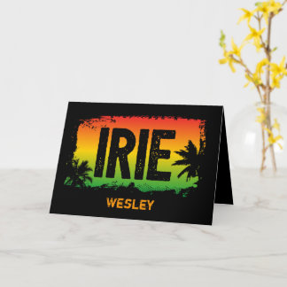 Jamaika IRIE Tropischer Palmbaum Rasta-Flaggenfarb Karte