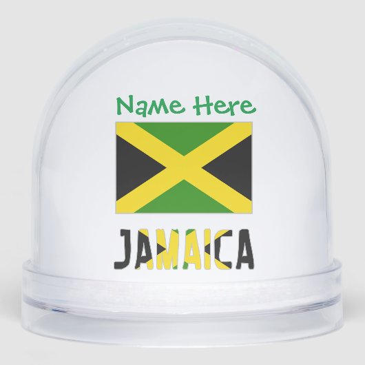 Jamaika Jamaica Flag Green Personalisiert Schneekugeln (Vorderseite)