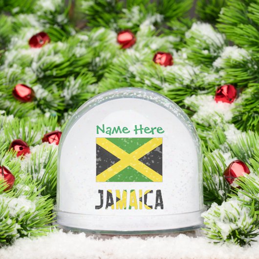 Jamaika Jamaica Flag Green Personalisiert Schneekugeln (Weihnachten)