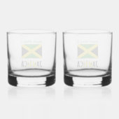 Jamaika Jamaica Flag Green Personalisierung Whiskyglas (Rückseite)