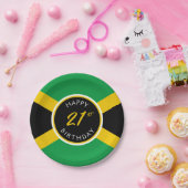 Jamaika Jamaica Flag Happy Birthday Pappteller (Party)