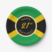 Jamaika Jamaica Flag Happy Birthday Pappteller (Vorderseite)