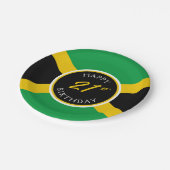Jamaika Jamaica Flag Happy Birthday Pappteller (Schrägansicht)