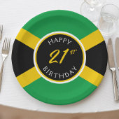 Jamaika Jamaica Flag Happy Birthday Pappteller