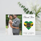 Jamaika Jamaica Flag Karibisches Foto Hochzeit Dankeskarte (Stehend Vorderseite)