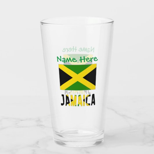 Jamaika Jamaika Flag Green Personalization Drink Glas (Rückseite)