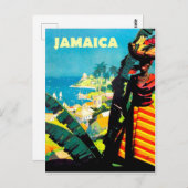 Jamaika, Jamaikanerin mit Obstkorb auf dem Kopf Postkarte (Vorne/Hinten)