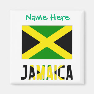 Jamaika Jamaikanische Flagge Grün Personalisierung Magnet