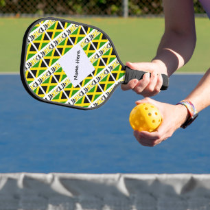 Jamaika Jamaikanische Flagge Kachel Personalisiert Pickleball Schläger