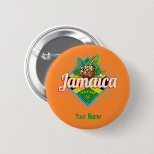 Jamaika karibische Retro-Flagge Urlaub vintage Button