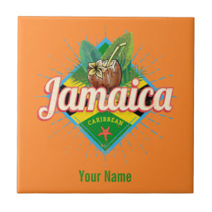 Jamaika karibische Retro-Flagge Urlaub vintage Fliese