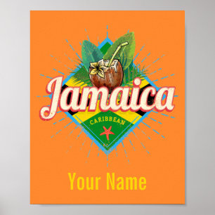 Jamaika karibische Retro-Flagge Urlaub vintage Poster