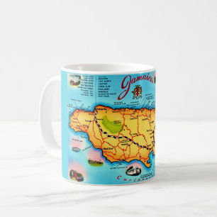 Jamaika-Karte Postkarten-Tasse Kaffeetasse