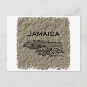 Jamaika-Karte (vintage) Postkarte