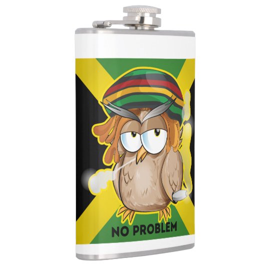 Jamaika kein Problem mit dem Funny Smoking Rasta O Flachmann (Rechts)