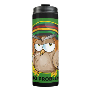 Jamaika kein Problem mit dem Funny Smoking Rasta O Thermosbecher