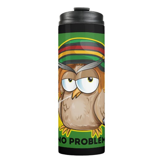 Jamaika kein Problem mit dem Funny Smoking Rasta O Thermosbecher (Vorderseite)