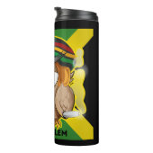Jamaika kein Problem mit dem Funny Smoking Rasta O Thermosbecher (Nach rechts gedreht)