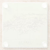 Jamaika lithographierte Karte Glasuntersetzer (Rückseite)