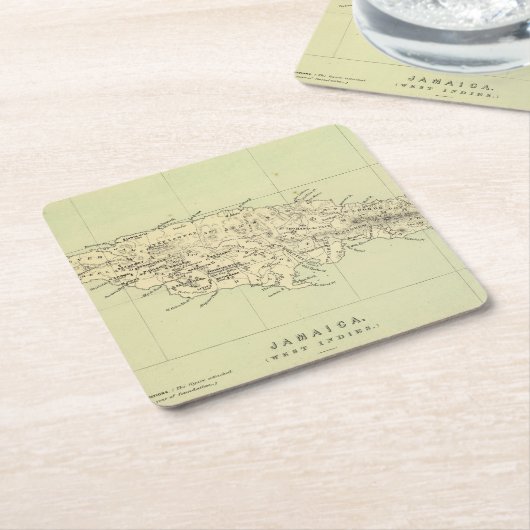 Jamaika lithographierte Karte Rechteckiger Pappuntersetzer (angewinkelt)