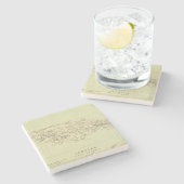 Jamaika lithographierte Karte Steinuntersetzer (Seitenansicht)