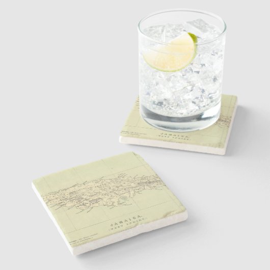 Jamaika lithographierte Karte Steinuntersetzer (Seitenansicht)