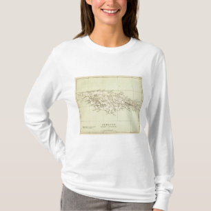 Jamaika lithographierte Karte T-Shirt
