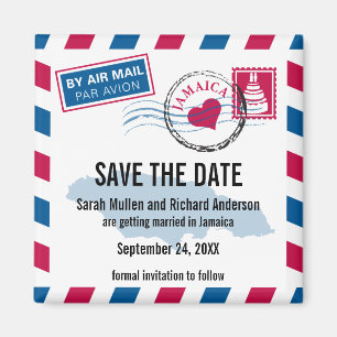Jamaika-Luftpost, die Save the Date Wedding ist Magnet