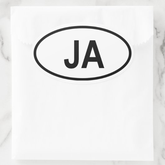 Jamaika Ovaler Aufkleber (Tasche)