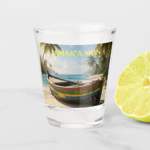 Jamaika Postkarte Schnapsglas