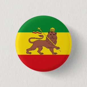 Jamaika Rasta-Flagge - hAILE sELASSIE I - Rasta Li Button