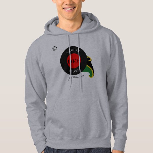 Jamaika-Reggae-Tollpatsch-Plattehoodie-Sweatshirt Hoodie (Vorderseite)