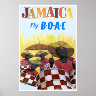 Jamaika-Reiseplakat Jamaikanische Kunst BOAC-Druck Poster