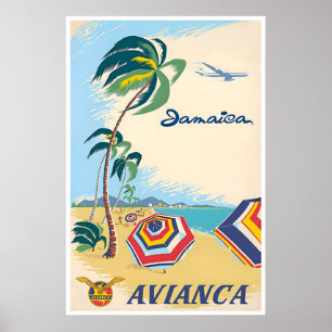 Jamaika-Reiseposter Jamaikanische Kunst Avianca-Dr Poster