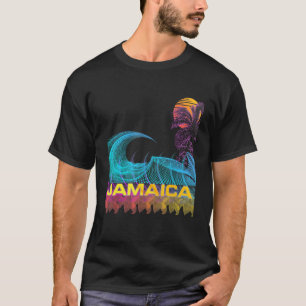 Jamaika Retro 80er Stil Vintage Vaporwave Surfen T-Shirt