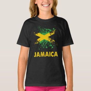 Jamaika Retro-Aquarellbild Jamaika-Flagge T-Shirt