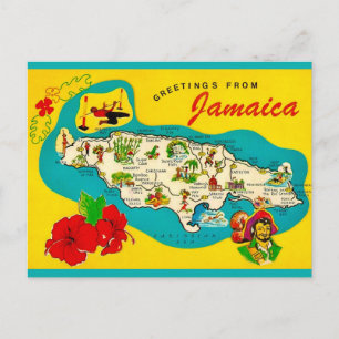Jamaika-Retro-Karten-Postkarte Postkarte
