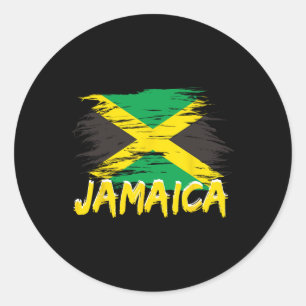 Jamaika Retro Vintage Wasserfarben Sport Jamaika F Runder Aufkleber