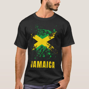 Jamaika Retro Vintage Wasserfarben Sport Jamaikani T-Shirt
