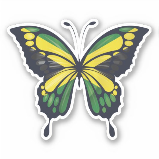 Jamaika-Rippfahne Aufkleber (Vorderseite)