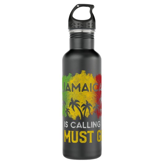 Jamaika ruft an, ich solle den Sonnenuntergang am Edelstahlflasche (Vorderseite)