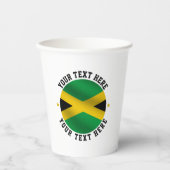 Jamaika-Rundtext Jamaikanische Flagge Pappbecher (Vorderseite)