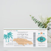 Jamaika Save the Date Boarding Pass (Stehend Vorderseite)