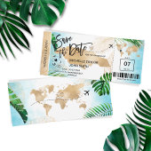 Jamaika Save the Date Boarding Pass Beach Tropical Einladung