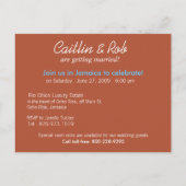 Jamaika Save the Date (Korallensand) Ankündigungspostkarte (Rückseite)