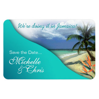 Jamaika Save the Date (Smaragdgewässer) Magnet