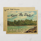 Jamaika Save the Date Vintage Postkarten (Vorne/Hinten)