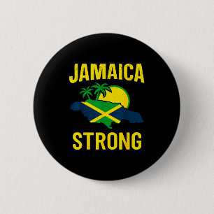 Jamaika Stark Ich Liebe Jamaikanische Flagge Herz  Button