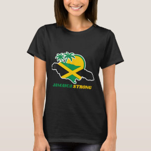Jamaika Stark Ich Liebe Jamaikanische Flagge Herz T-Shirt